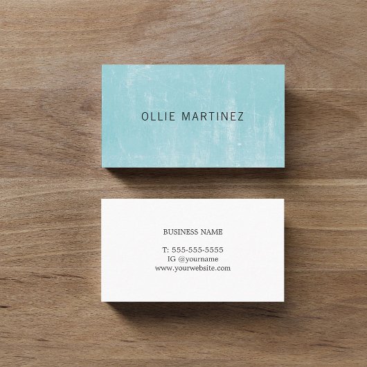 Carte De Visite Professional Minimalist Texture Blue Consultant