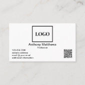 Carte De Visite Professional Modern Add Logo et QR Code (Devant)