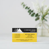 Carte De Visite Professional Modern Black et Jonquil (Debout devant)