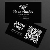 Carte De Visite Professional Modern Black QR Code Téléchargez votr