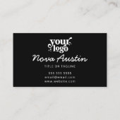 Carte De Visite Professional Modern Black QR Code Téléchargez votr (Dos)