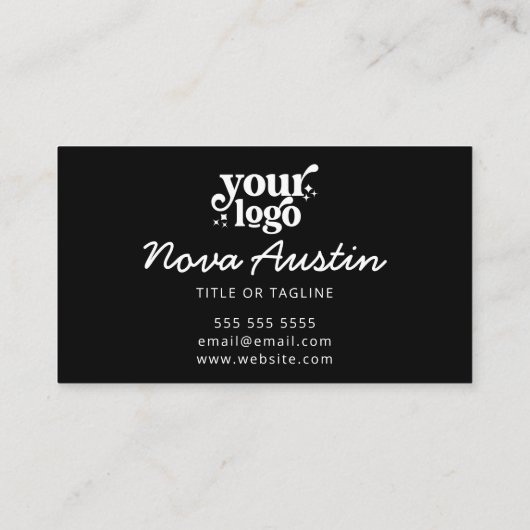 Carte De Visite Professional Modern Black QR Code Téléchargez votr (Dos)