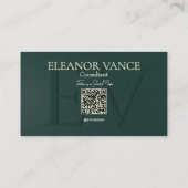Carte De Visite Professional Modern Contemporary Minimalist Green  (Dos)