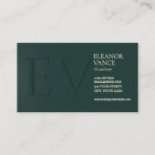 Carte De Visite Professional Modern Contemporary Minimalist Green  (Devant)