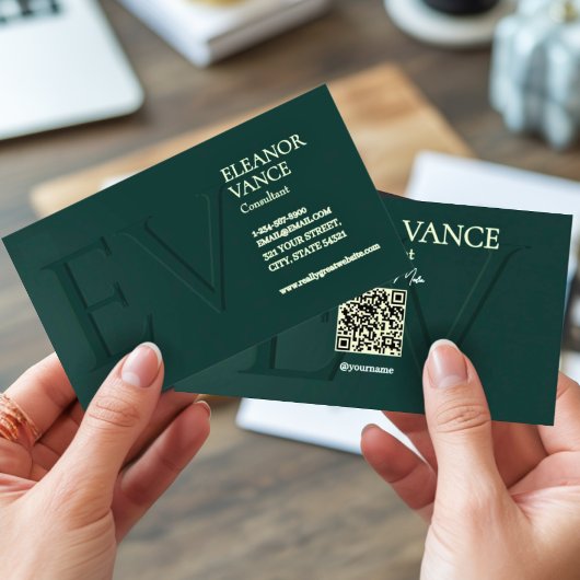 Carte De Visite Professional Modern Contemporary Minimalist Green 