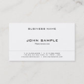 Carte De Visite Professional Modern Creative Black White Company (Dos)