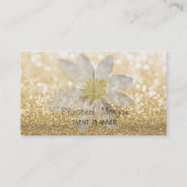 Carte De Visite Professional Modern Elegant Bokeh, White Daisy (Devant)
