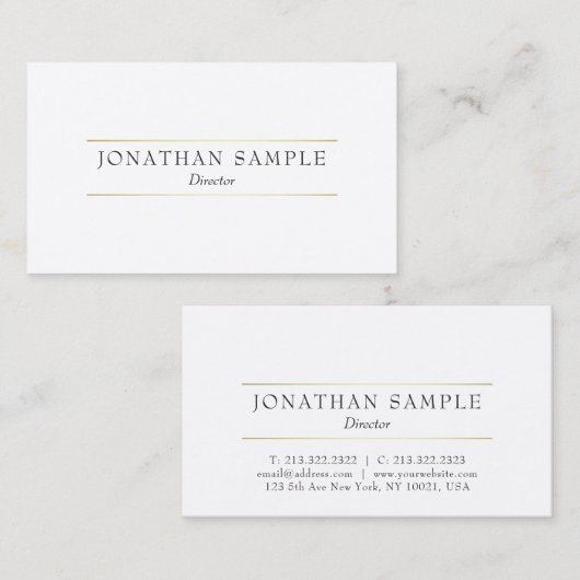 Carte De Visite Professional Modern Elegant Design Modèle Best (Devant / Derrière)