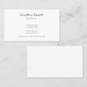 Carte De Visite Professional Modern Elegant Hand Script Sleek (Devant / Derrière)