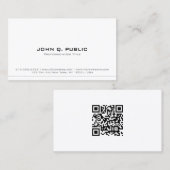Carte De Visite Professional Modern Elegant Sleek Template QR Code (Devant / Derrière)