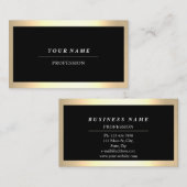 Carte De Visite Professional Modern Golden encadré Black Consultin (Devant / Derrière)