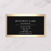 Carte De Visite Professional Modern Golden encadré Black Consultin (Dos)