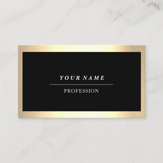 Carte De Visite Professional Modern Golden encadré Black Consultin (Devant)