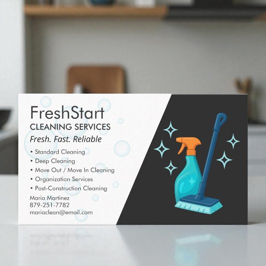 Carte De Visite Professional Modern Luxury Cleaning