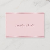Carte De Visite Professional Modern manuscrit Script Rose Gold (Devant)