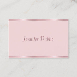 Carte De Visite Professional Modern manuscrit Script Rose Gold