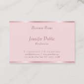 Carte De Visite Professional Modern manuscrit Script Rose Gold (Dos)