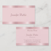 Carte De Visite Professional Modern manuscrit Script Rose Gold (Devant / Derrière)