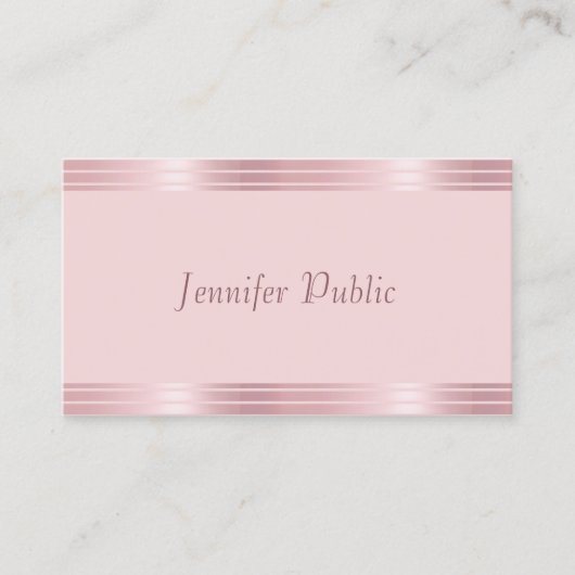 Carte De Visite Professional Modern manuscrit Script Rose Gold (Devant)