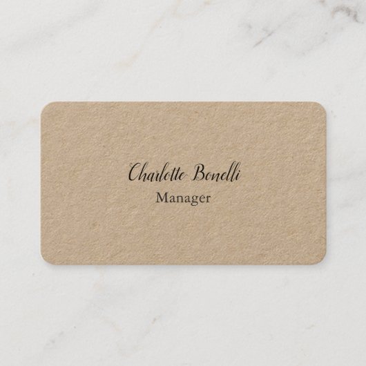 Carte De Visite Professional Modern Minimalist Premium Kraft (Devant)