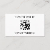 Carte De Visite Professional Modern Minimalist QR Code Logo (Dos)