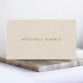 Carte De Visite Professional Modern Minimalistic Beige Linen Look