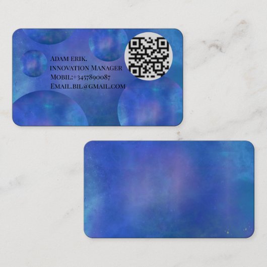 Carte De Visite Professional Modern Nebula Galaxy QR Code card (Devant / Derrière)