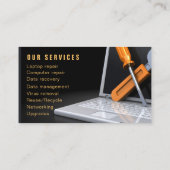 Carte De Visite Professional Modern Plain Simple Computer Repair (Dos)