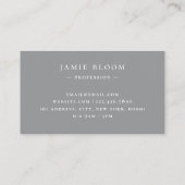 Carte De Visite Professional Modern Simple Monogramme Nom initial (Dos)