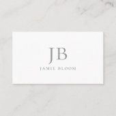 Carte De Visite Professional Modern Simple Monogramme Nom initial (Devant)