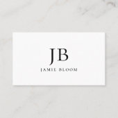 Carte De Visite Professional Modern Simple Monogramme Nom initial (Devant)
