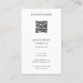 Carte De Visite Professional Modern Simple Template Vertical (Dos)