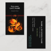 Carte De Visite Professional Moderne Elegant Cool Fireball (Devant / Derrière)