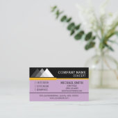 Carte De Visite Professional Moderne Noir et Lilac (Debout devant)