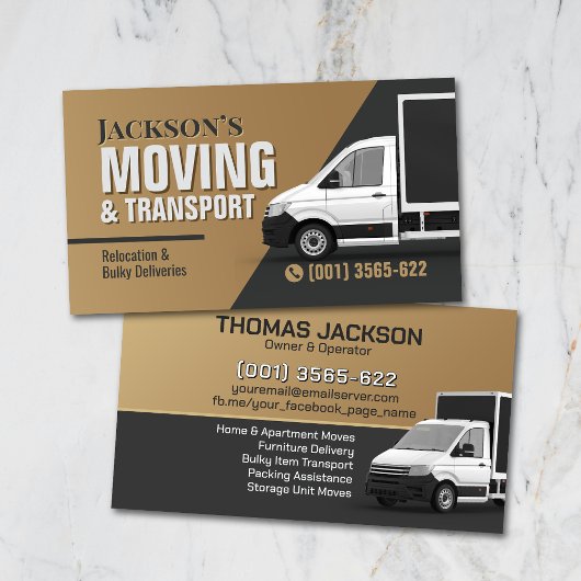 Carte De Visite Professional Moving Services - Relocation