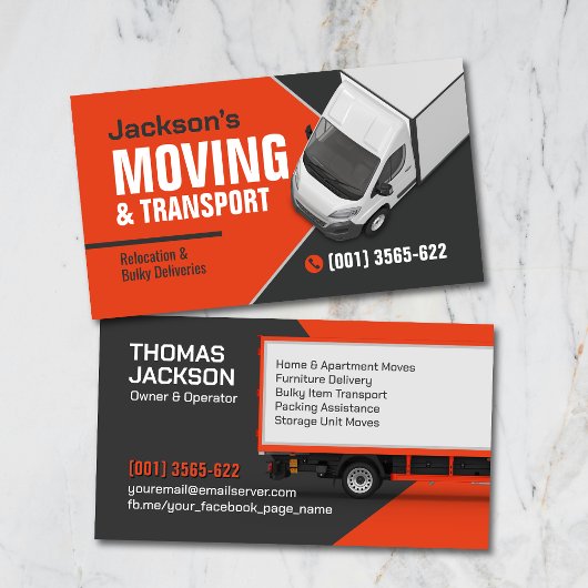 Carte De Visite Professional Moving Services - Relocation