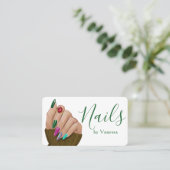 Carte De Visite Professional Nail Salon Modern Nail Technician (Debout devant)