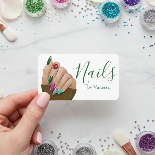 Carte De Visite Professional Nail Salon Modern Nail Technician
