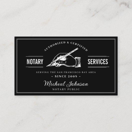 Carte De Visite Professional Notary Services QR Code Customizable (Devant)