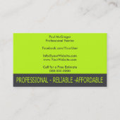 Carte De Visite Professional Painter Business Card (Devant)