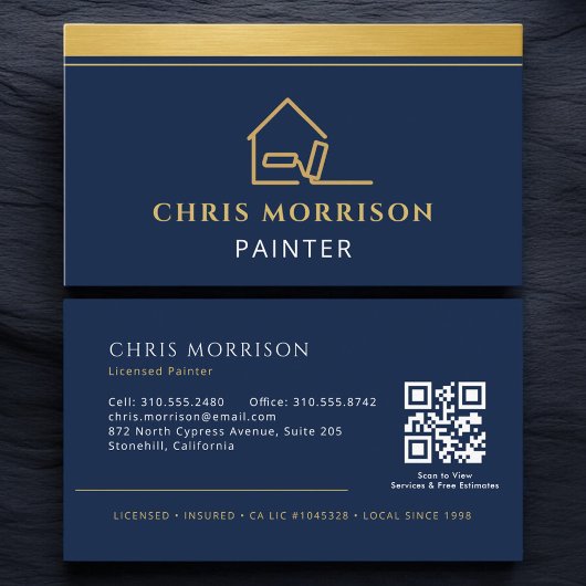 Carte De Visite Professional Painter QR Code
