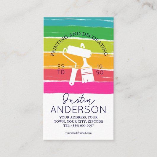 Carte De Visite Professional Painting and Decorating handyman (Devant)