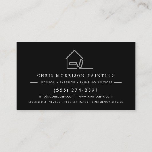 Carte De Visite Professional Painting Service Contractor QR Code (Devant)
