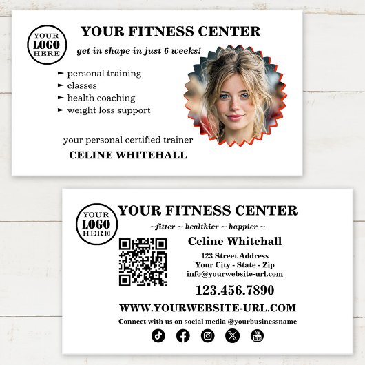 Carte De Visite Professional Personal Trainer Fitness Center