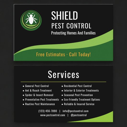 Carte De Visite Professional Pest Control Service Company