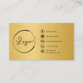 Carte De Visite Professional Photo Gold QR Code Social Media (Dos)