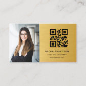 Carte De Visite Professional Photo Gold QR Code Social Media (Devant)