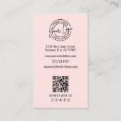Carte De Visite Professional Photo Logo Vertical Pink  (Dos)