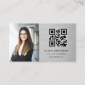 Carte De Visite Professional Photo Metallic QR Code Social Media (Devant)