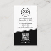 Carte De Visite Professional Photo QR Code Company Logo Vertical (Dos)